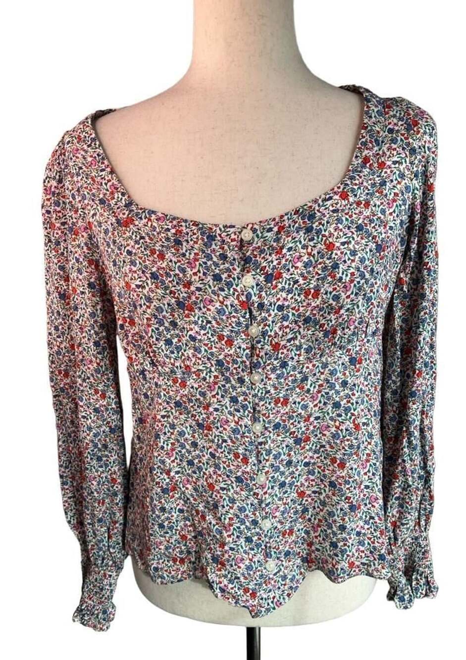 LOFT Floral Long Sleeve Top
